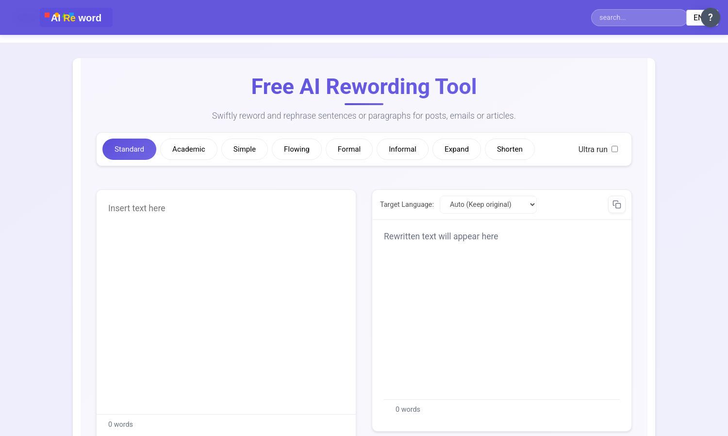 AI Reword preview